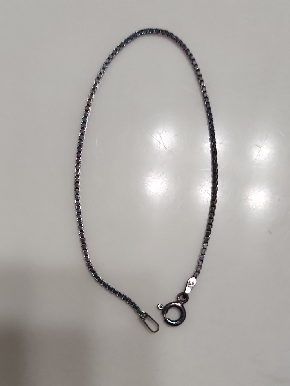 Sterling Silver-Tone Box Chain Necklace - Women Accessories